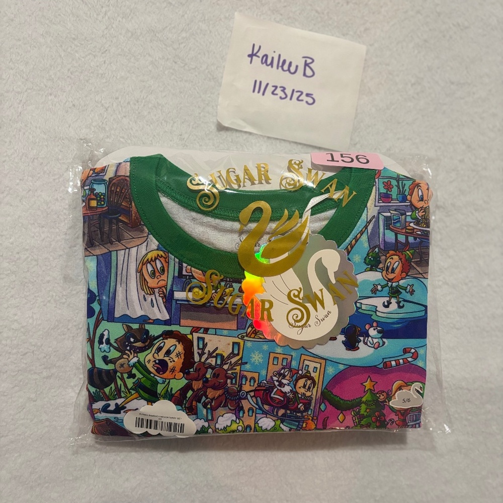 NIB 5/6 Sugar Swan French Terry Elf Set